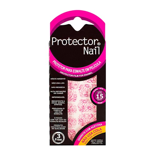 Protetor para Esmaltes Protector Nail Carnea Rosa com 12 Películas