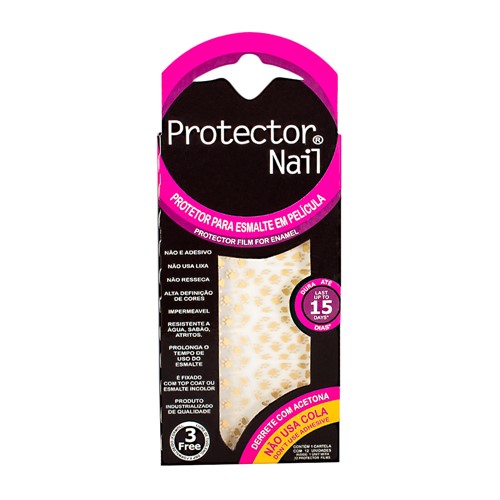 Protetor para Esmaltes Protector Nail Patinha Ouro com 12 Películas