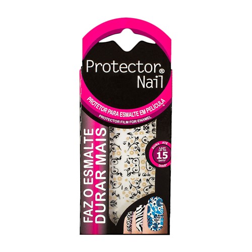 Protetor para Esmaltes Protector Nail Sofistic Preto/Ouro com 12 Películas