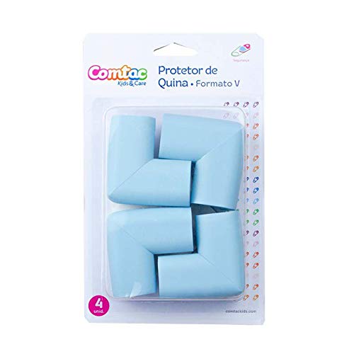 Protetor para Quina de Vidro Formato V Azul - Comtac Kids