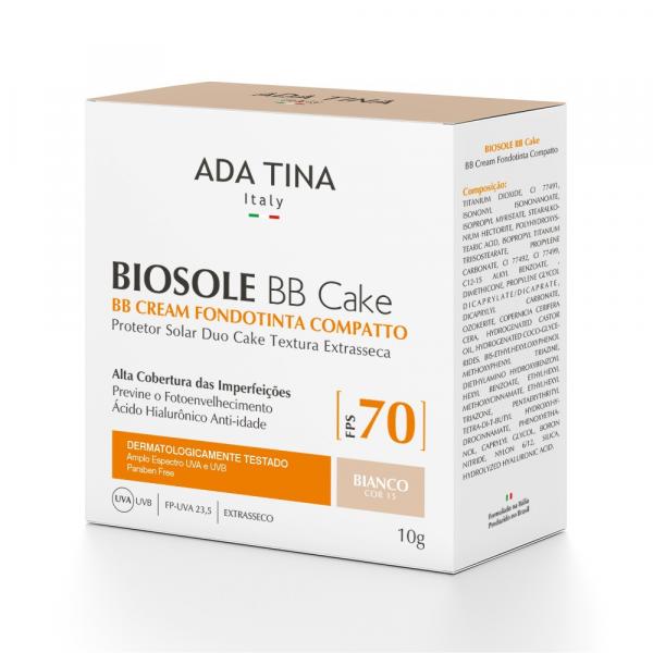 Protetor Solar Ada Tina Biosole BB Cake FPS70 10g - Bianco Cor 15