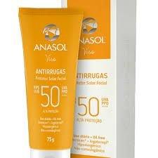Protetor Solar Anasol Facial Antirrugas FPS-50 com 75g - Dahuer
