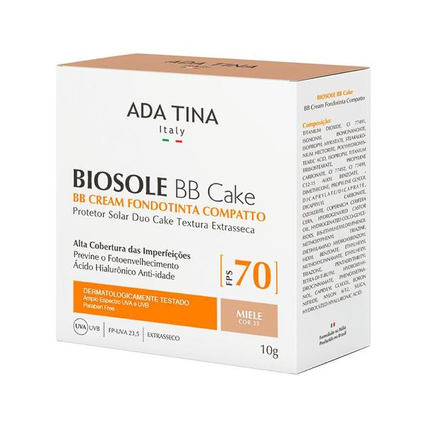 Protetor Solar Anti-idade Ada Tina Biosole BB Cake FPS 70