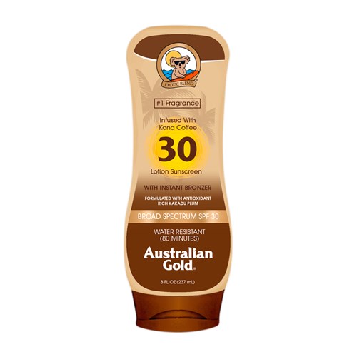 Protetor Solar Australian Gold Kona Coffee FPS 30 Loção 237ml