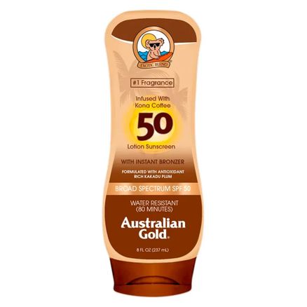 Protetor Solar Australian Gold Kona Coffee FPS 50 Loção 237ml