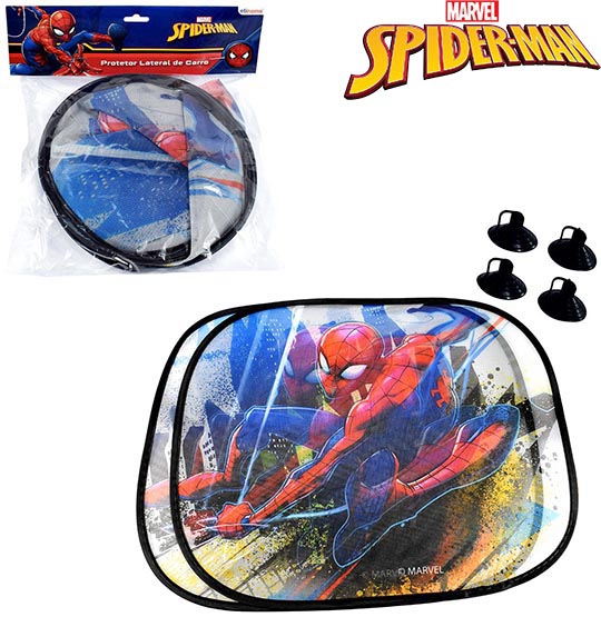 Protetor Solar Automotivo Kit com 2 Pecas Homem Aranha/spider Man na Solapa