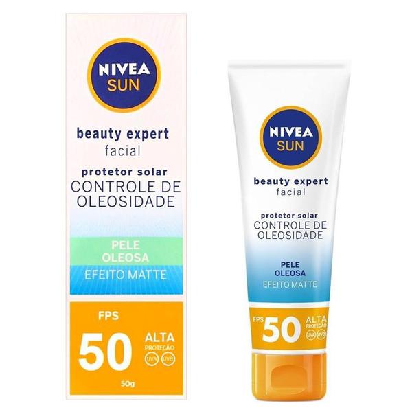 Protetor Solar Beauty Expert Facial Pele Oleosa Efeito Matte Controle de Oleosidade FPS50 50g Nivea