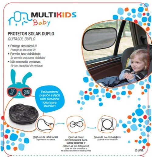 Protetor Solar Bebe Carro Duplo Bb076 Multikids | Produto Novo (Protetor Solar, Novo)