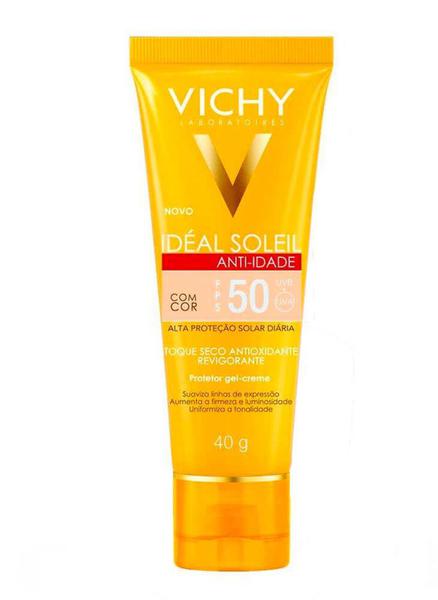 Protetor Solar com Cor Vichy Idéal Soleil Anti-idade FPS50 40g - Vichy Capital Soleil
