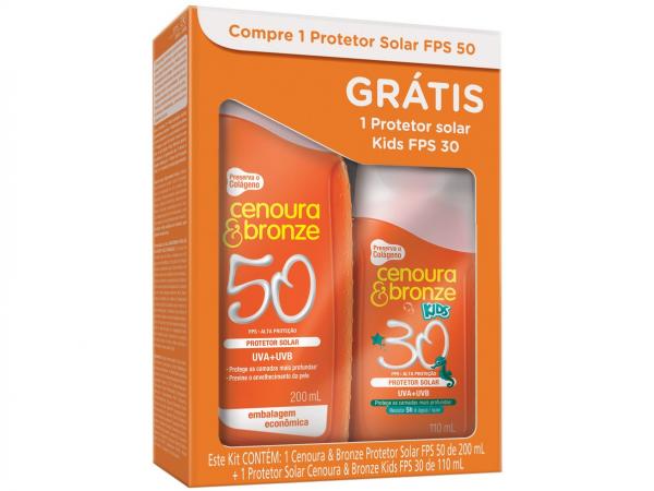 Protetor Solar Corporal Cenoura Bronze FPS 50 - FPS 30 18052-1 200ml 110ml 2 Unidades
