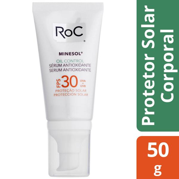 Protetor Solar Corporal RoC FPS 30 Minesol - Oil Control Sérum Antioxidante 50g