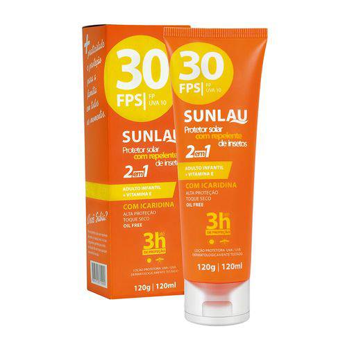 Protetor Solar Esportivo Sunlau 30 Fps + Repelente Icaridina