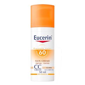 Protetor Solar Eucerin Sun Creme Facial CC Cream FPS60 Cor Clara 50ml