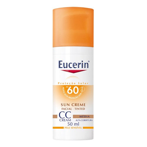 Protetor Solar Eucerin Sun Tinted CC Cream Média FPS 60 com 50ml