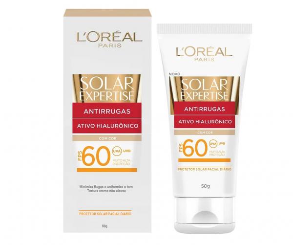 Protetor Solar Expertise Facial Antirrugas Ativo Hialurônico Com Cor Fps60 50g Loréal Paris 1 Unidade