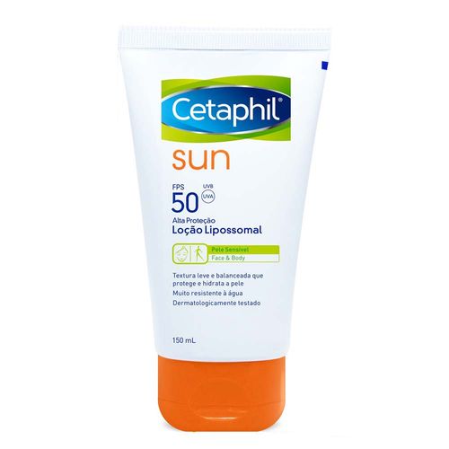 Protetor Solar Face e Corpo Cetaphil Sun FPS50 Pele Sensível 150ml