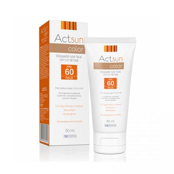 Protetor Solar Facial Actsun FPS 60 com Cor com 60ml - Farmoquimica