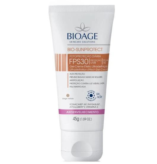 Protetor Solar Facial Bio Sun Protect Bege Médio Fps 30 Bioage 45g