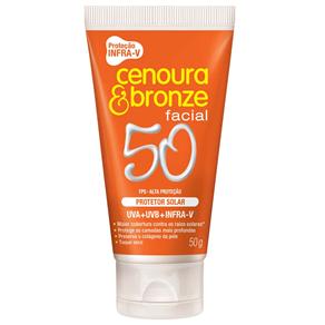 Protetor Solar Facial Cenoura & Bronze FPS 50 – 50g