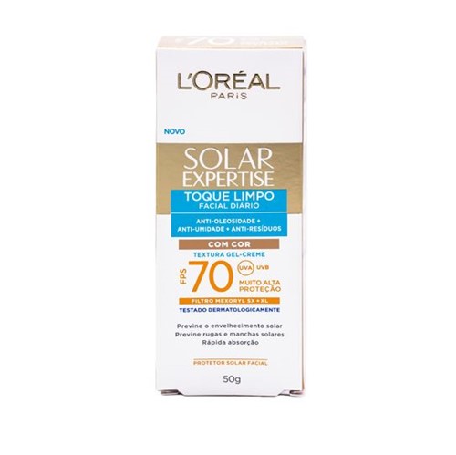 Protetor Solar Facial com Cor Toque Limpo Fps 70 50g