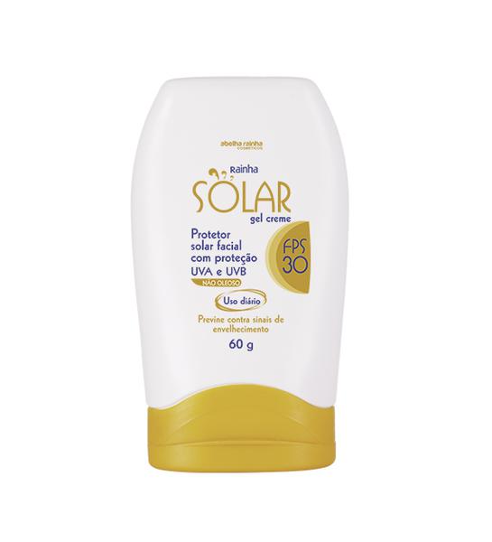 Protetor Solar Facial com Proteção UVA e UVB FPS 30 Gel Creme Rainha Solar Abelha Rainha 60g