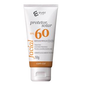 Protetor Solar Facial Ever Care Fps60 com Cor 50g