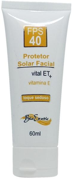 Protetor Solar Facial FPS 40 com Vital ET e Vitamina e - Toque Sedoso Bioexotic