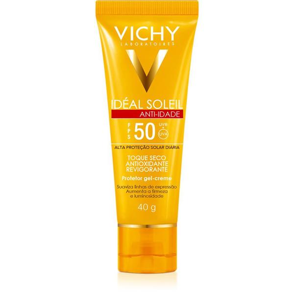 Protetor Solar Facial Idéal Soleil Anti-Idade com Cor FPS 50 - Vichy - 40g