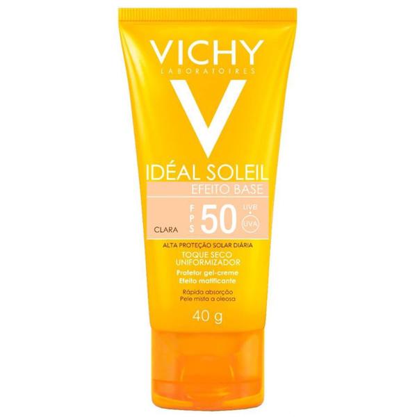 Protetor Solar Facial Idéal Soleil Efeito Base Cor Clara Fps50 - Vichy