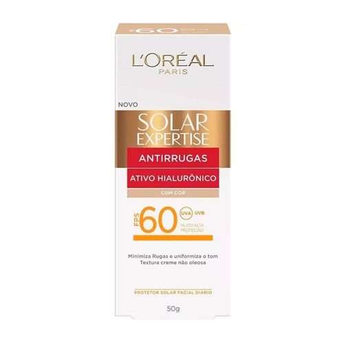 Protetor Solar Facial L'oréal Solar Expertise Antirrugas FPS 60 com Cor Creme com 50g