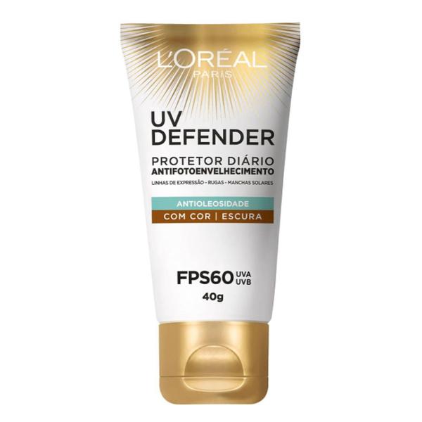 Protetor Solar Facial L'oréal Uv Defender Antioleosidade Cor Escura FPS 60 40g - Loreal