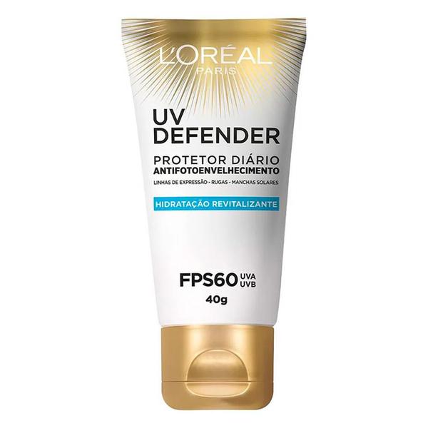 Protetor Solar Facial L'oréal Uv Defender Hidratação Revitalizante FPS 60 40g - Loreal