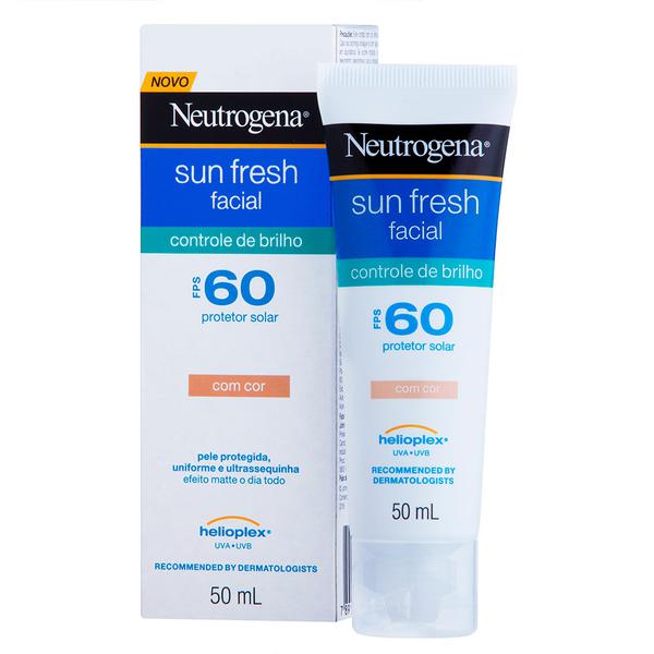 Protetor Solar Facial Neutrogena Sun Fresh com Cor Controle de Brilho FPS 60 50ml
