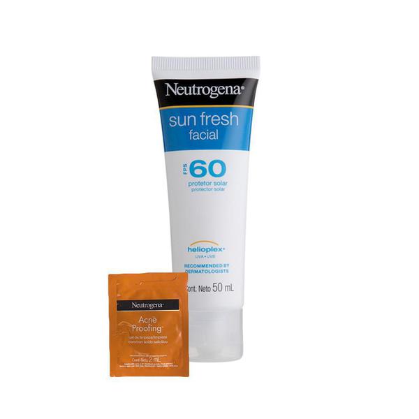 Protetor Solar Facial Neutrogena Sun Fresh FPS 60 50g + Sache Neutrogena 2ml