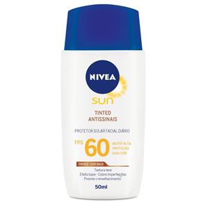 Protetor Solar Facial Nivea Sun Tinted Antissinais Fps 60 50Ml