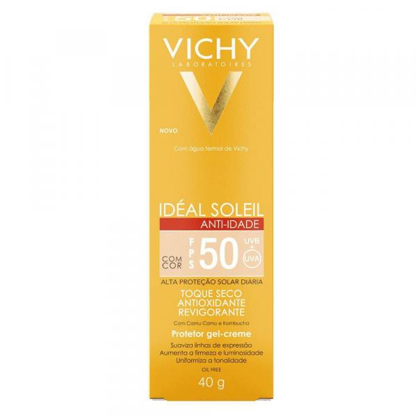 Protetor Solar Facial Vichy Idéal Soleil Anti-Idade Toque Seco com Cor FPS50 40g - L'oreal Brasil