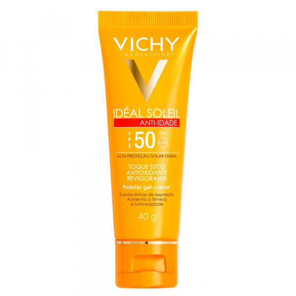 Protetor Solar Facial Vichy - Idéal Soleil Antiidade Toque Seco FPS 50
