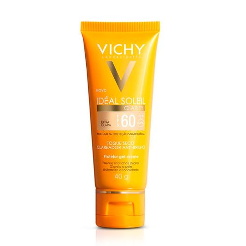 Protetor Solar Facial Vichy Ideal Soleil Clarify Cor Extra Clara FPS60 40g