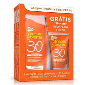 Protetor Solar FPS 30 200ml + Protetor Facial FPS 30 - Cenoura & Bronze