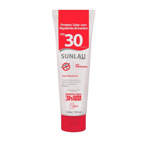 Protetor Solar Fps 30 Sunlau Uva/uvb Repelente - Vitamina e - 120grs - Henlau