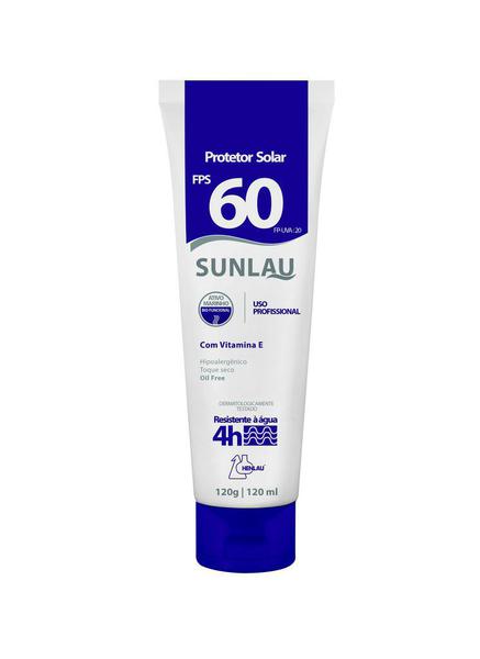 Protetor Solar FPS 60 UVA/UVB com Vitamina E e Bioativo Marinho 120g Sunlau - Henlau
