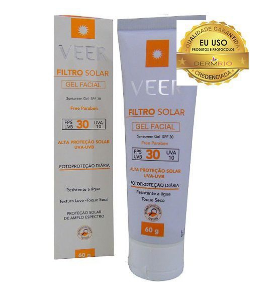 Protetor Solar Gel Creme FPS 30 Facial 60g Veer - Dermrio