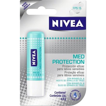 Protetor Solar Labial Nivea 4,8 G Lip Care Fps15 Med Protection