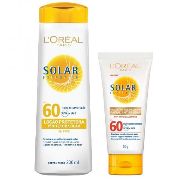 Protetor Solar LOréal Expertise FPS 60 200ML Grátis Facial FPS 60 50ml