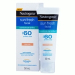 Protetor Solar Neutrogena Sun Fresh Facial Controle de Brilho Com Cor FPS60