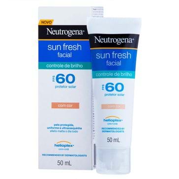 Protetor Solar Neutrogena Sun Fresh FPS-60 Controle Brilho com Cor 50ml
