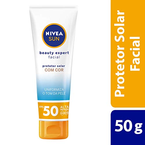 Protetor Solar NIVEA SUN Beauty Expert Facial com Cor FPS 50 50g, Nivea
