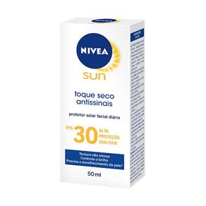 Protetor Solar Nivea Sun Facial Toque Seco Antissinais FPS30 - 50ml