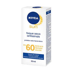 Protetor Solar Nivea Sun Facial Toque Seco Antissinais FPS60 - 50mlL