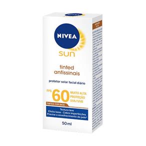Protetor Solar Nivea Sun Tinted Facial Antissinais FPS60 - 50ml